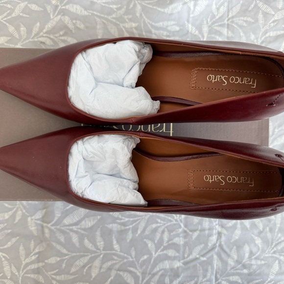 Franco Sarto Mahogany Red/Brown Leather Pumps - Picture 3 of 9